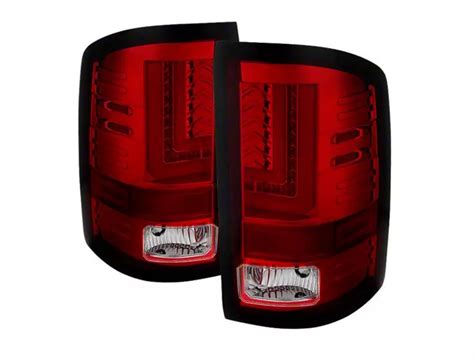 Sierra 2500 Led Tail Lights Chrome Housing Red Clear Lens 15 19 Sierra 2500 Hd W Factory