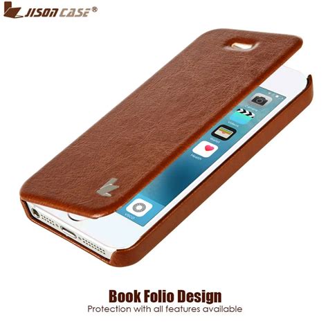 Jisoncase Luxury Leather Cases for iPhone SE 5S Fashion Brand Phone ...