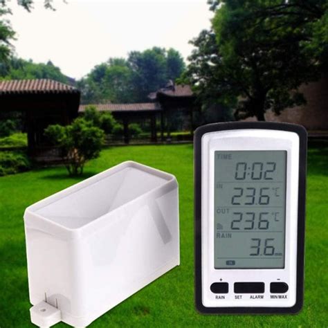 Jual Rain Gauge Ukur Curah Hujan Rainfall Wireless Monitor Suhu Meter