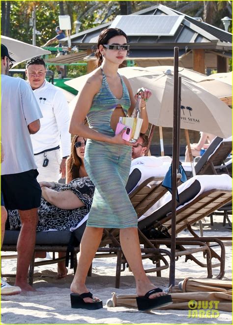 Photo: dua lipa wears cut out dress during beach day in miami 01 ...