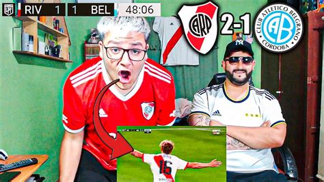 RIVER 2 VS 1 BELGRANO AGONICA VICTORIA REACCIONES DE HINCHAS COPA