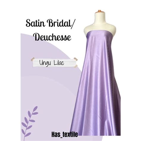 Jual Kain Satin Bridal Duchess Dutchess Warna Ungu Lilac Bahan Gaun