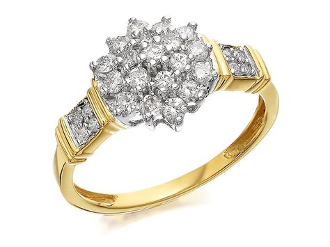 9ct Gold Diamond Cluster Ring 1 2ct D6008 F Hinds Jewellers