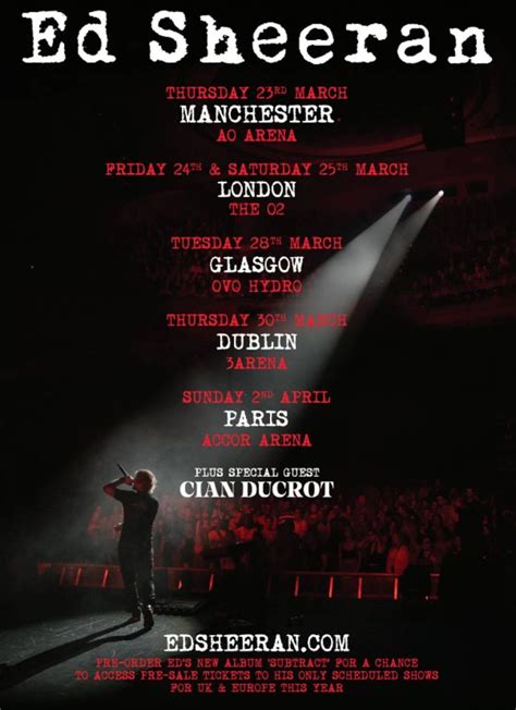 Ed Sheeran Announces Uk Europe Arena Tour Buy Tickets Here