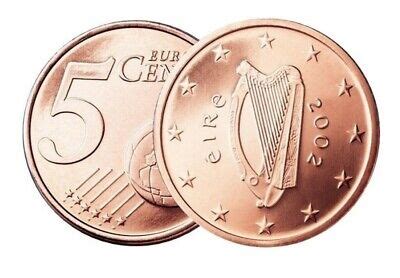 Ireland Cent Euro Full Bu Eire Irish Harp St Year European