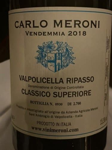 Meroni Carlo Meroni Valpolicella Ripasso Classico Superiore Vivino Us