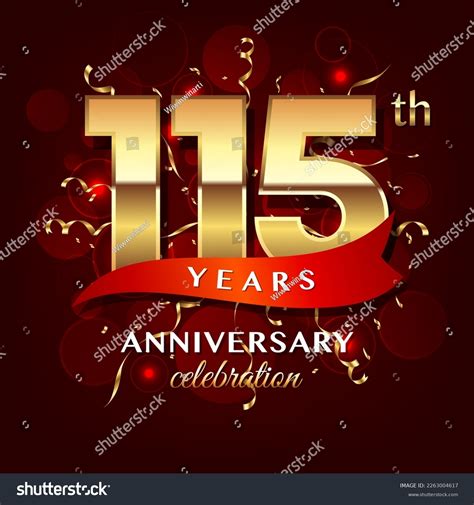 115th Anniversary Logo Design Golden Number Stock Vector Royalty Free