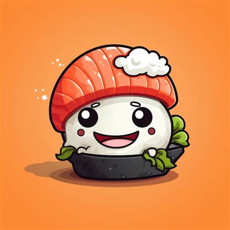 Premium Ai Image Sushi Cartoon Logo