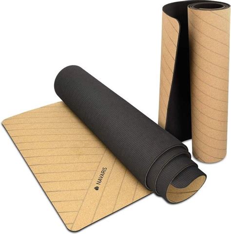 Navaris Yoga Mat Van Kurk 183x61cm Fitness Mat Met Anti Slip Laag En