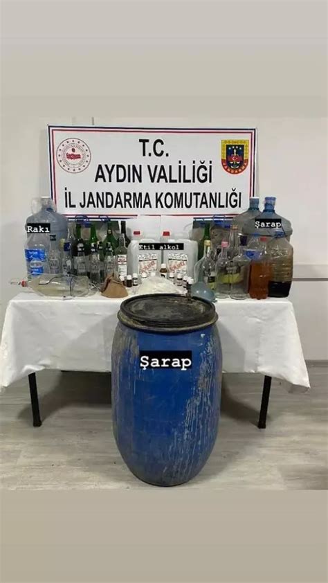 Aydın da sahte alkol vurgunu Evinde yüzlerce litre alkol hazırlamış