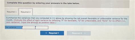 Solved Problem 9 18 Algo Comprehensive Variance Analysis