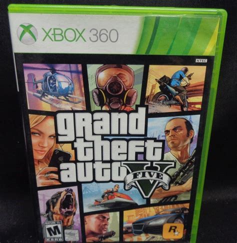 Grand Theft Auto V 5 Microsoft Xbox 360 Game Discs Case Manual Gta5