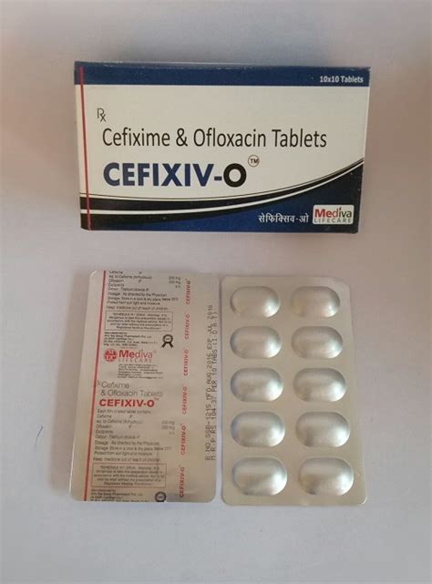 Cefixime 200mg Ofloxacin 200mg Lactic Acid Packaging Type Alu