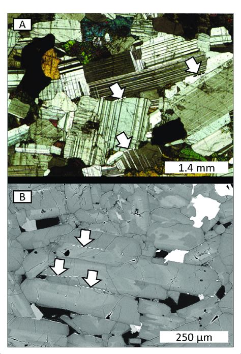 Example of plagioclase mineral crystals and crystal boundaries observed... | Download Scientific ...