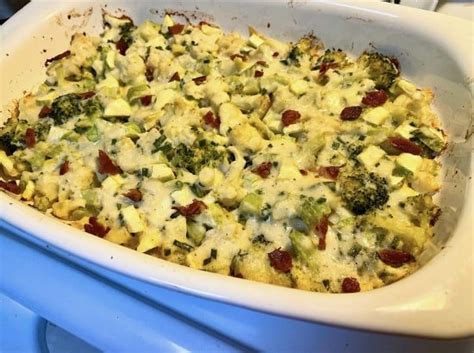 Cheesy Broccoli Cauliflower Casserole Keto Low Carb Vegetarian