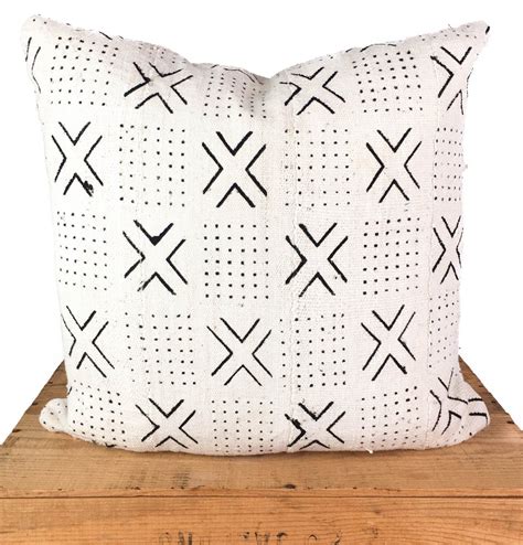 White African Mudcloth Pillow Cover Inch Authentic Mud Cloth With