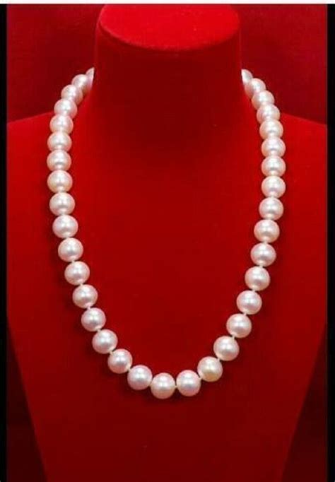 HUGE AAA 11 12MM NATURAL SOUTH SEA GENUINE WHITE ROUND PEARL NECKLACE