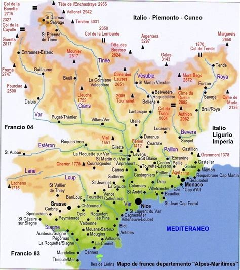 Carte Des Alpes Maritimes Cartes Et Plans Du D Partement