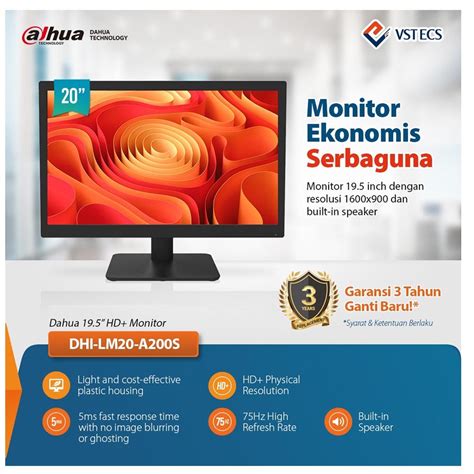 Jual Monitor Led Dahua Lm A S X Hz Ms Hdmi Vga