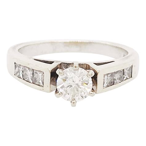 Diamond Cathedral Ring 1 Carat Six Prong Setting Round And Princess