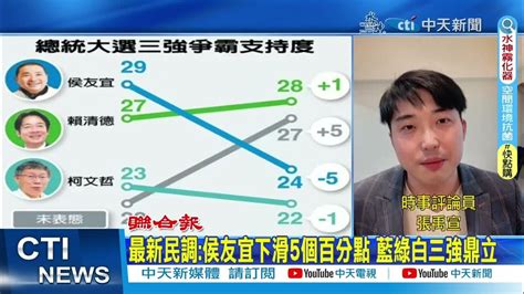 【每日必看】民調曝3成5希望藍白合 棄保票流動成大選變數 張禹宣國民黨待整合｜最新民調侯友宜下滑5個百分點 藍綠白三強鼎立