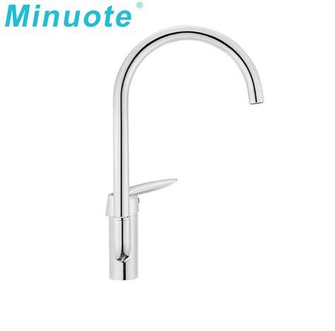 High Quality High Neck Hot Cold Deck Mounted Brass Single Hole Polish Chrome Kitchen Faucet