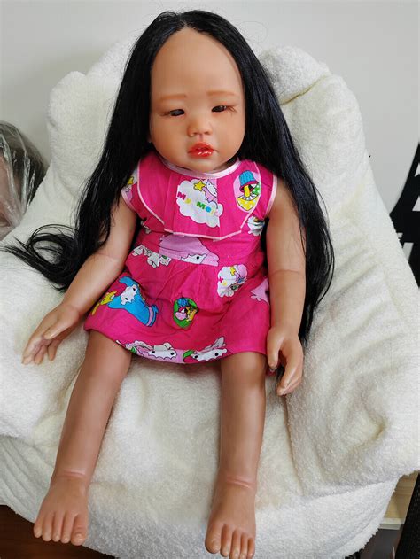 Artist Painted Finished Reborn Baby Doll 30 African Girl Brown Skin