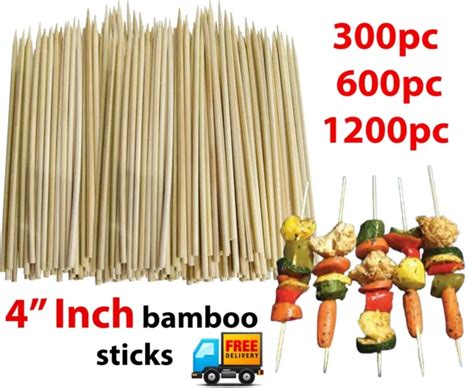 Inch Bamboo Bbq Skewers Sticks Pcs For Barbecue Kebab Fruit Wooden