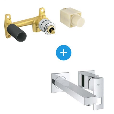 Grohe Eurocube Set Mitigeur monocommande 2 trous lavabo encastré mural