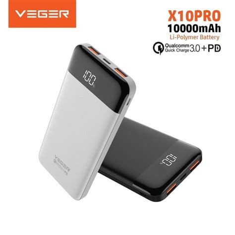 Jual Power Quick Charge 3 0 Pd Veger X10 Pro Ultimate Led 10000 Mah