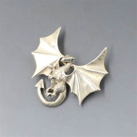 Silver Dragon Brooch