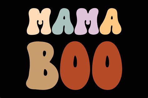 Mama Boo Retro Groovy Funny Halloween T Shirt Design 26694481 Vector