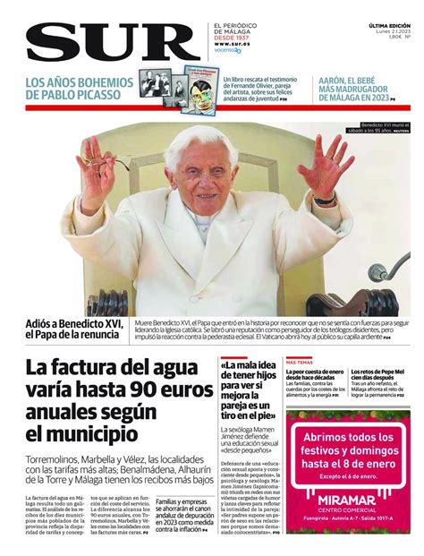 Las Portadas De Diario SUR Diario Sur 02 De Enero De 2023