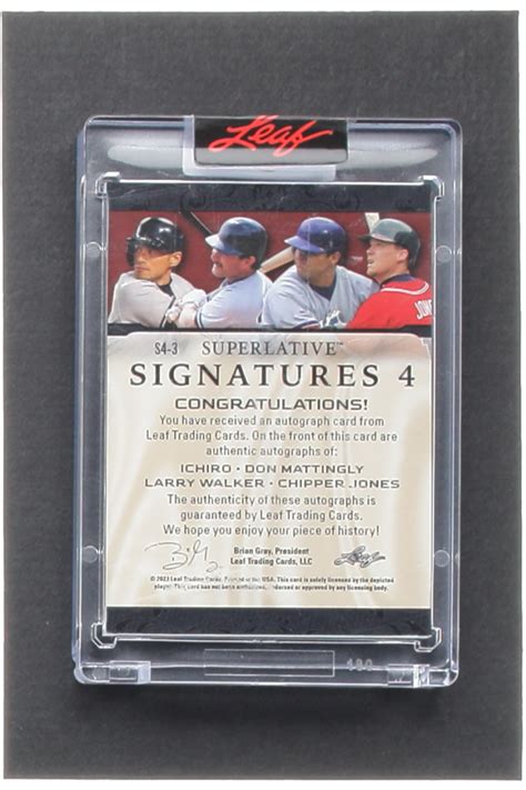 Ichiro Don Mattingly Larry Walker Chipper Jones 2023 Leaf