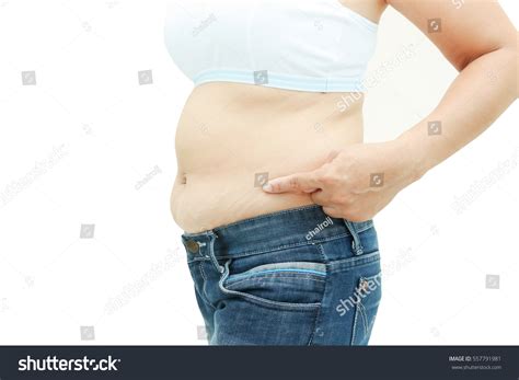 Abdominal Surface Fat Woman On White Stock Photo 557791981 Shutterstock