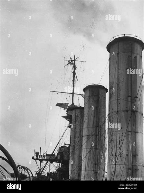 Ww1 Damage To Hms Kent At The Battle Of The Falkland Islands Stock