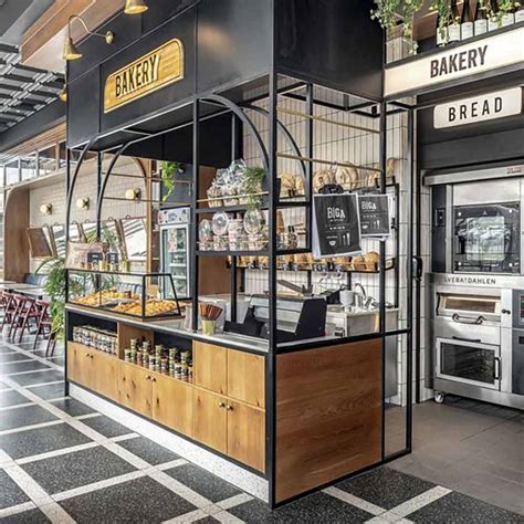 Buy Industrial Design Coffee Shop Counter with Recessed Display and ...