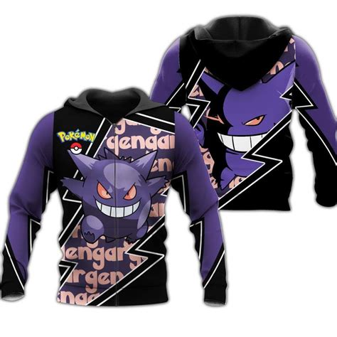 Gengar Zip Hoodie Costume Pokemon Shirt Fan T Idea Va06 Pokemon Shirts Pokemon Hoodie Costume