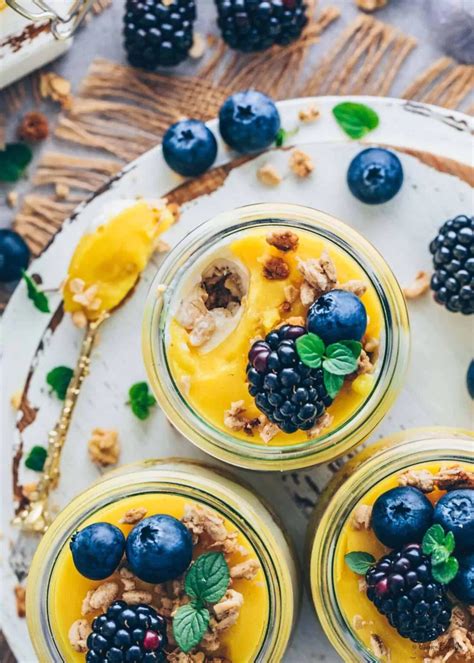 Zitronen Pudding Dessert Wie K Sekuchen Im Glas Vegan Bianca