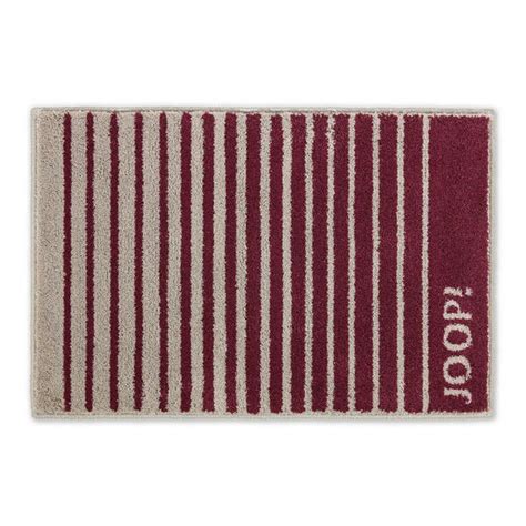 Joop Badteppich Joop Shutter Bordeaux Ecru Textil Streifen