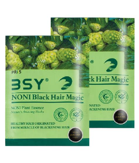 BSY Noni Black Hair Magic 20ml X 10 Sachets Permanent Hair Color Black