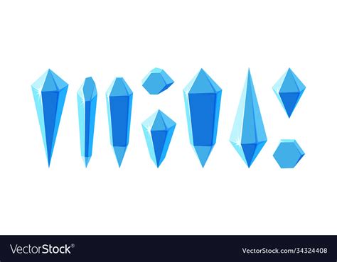 Ice crystal prisms or gem stones minerals Vector Image