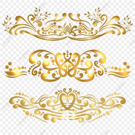 Golden Ornament Png Transparent Golden Ornament Wedding Bundle Gold