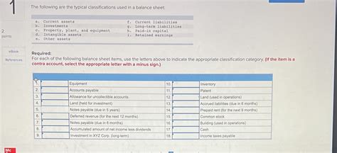 Solved The Following Are The Typical Classifications Used In A