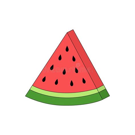 Slice of Watermelon Vector Illustration Stock Vector - Illustration of color, coral: 103880445