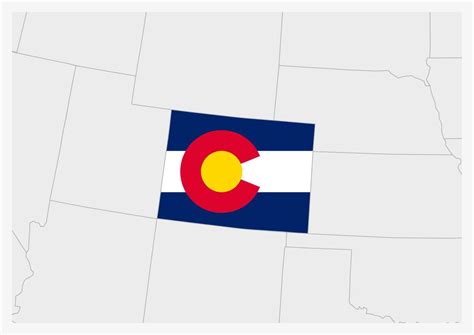 Us State Colorado Map Highlighted In Colorado Flag Colors 12976042 Vector Art At Vecteezy