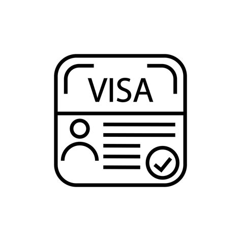 Visa Vector Icon Document Illustration Sign Passport Symbol Or Logo