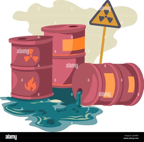 Hazardous Toxic Waste Industrial Leakage Vector Stock Vector Image