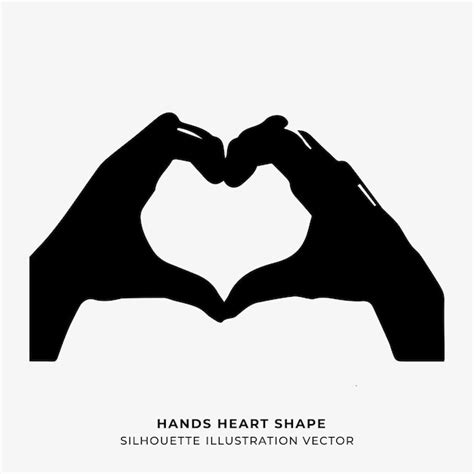 Premium Vector Hands With Shape Of Heart Silhouette Illustration Vector