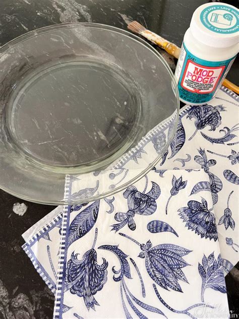 How To Easily Decoupage A Glass Plate With Napkins